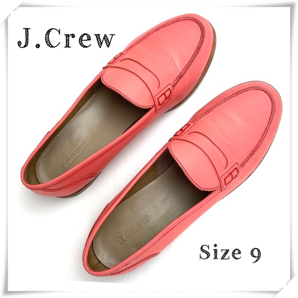 J. Crew Shoes - J Crew Ryan Leather Penny Classic Loafers in Rust Coral Size 9
